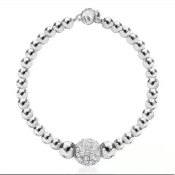 Swarovski Elements Bracelets - Silver Beaded Bracelet w/ Magnetic Clasp New - Picture 3 of 8